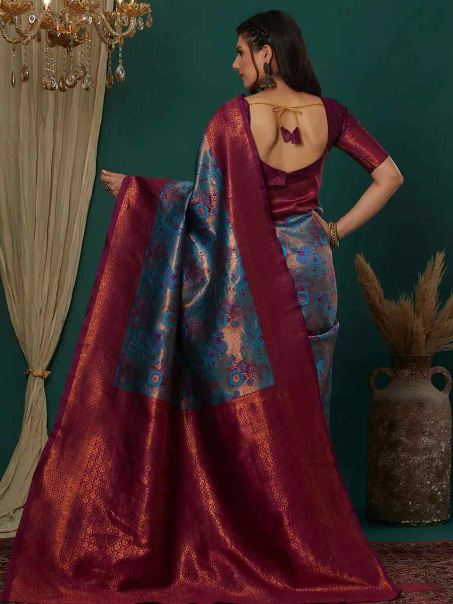 Multi Banarasi Silk Handwoven Traditional Bridal Reception Festival Wedding Fancy Heavy Border Saree