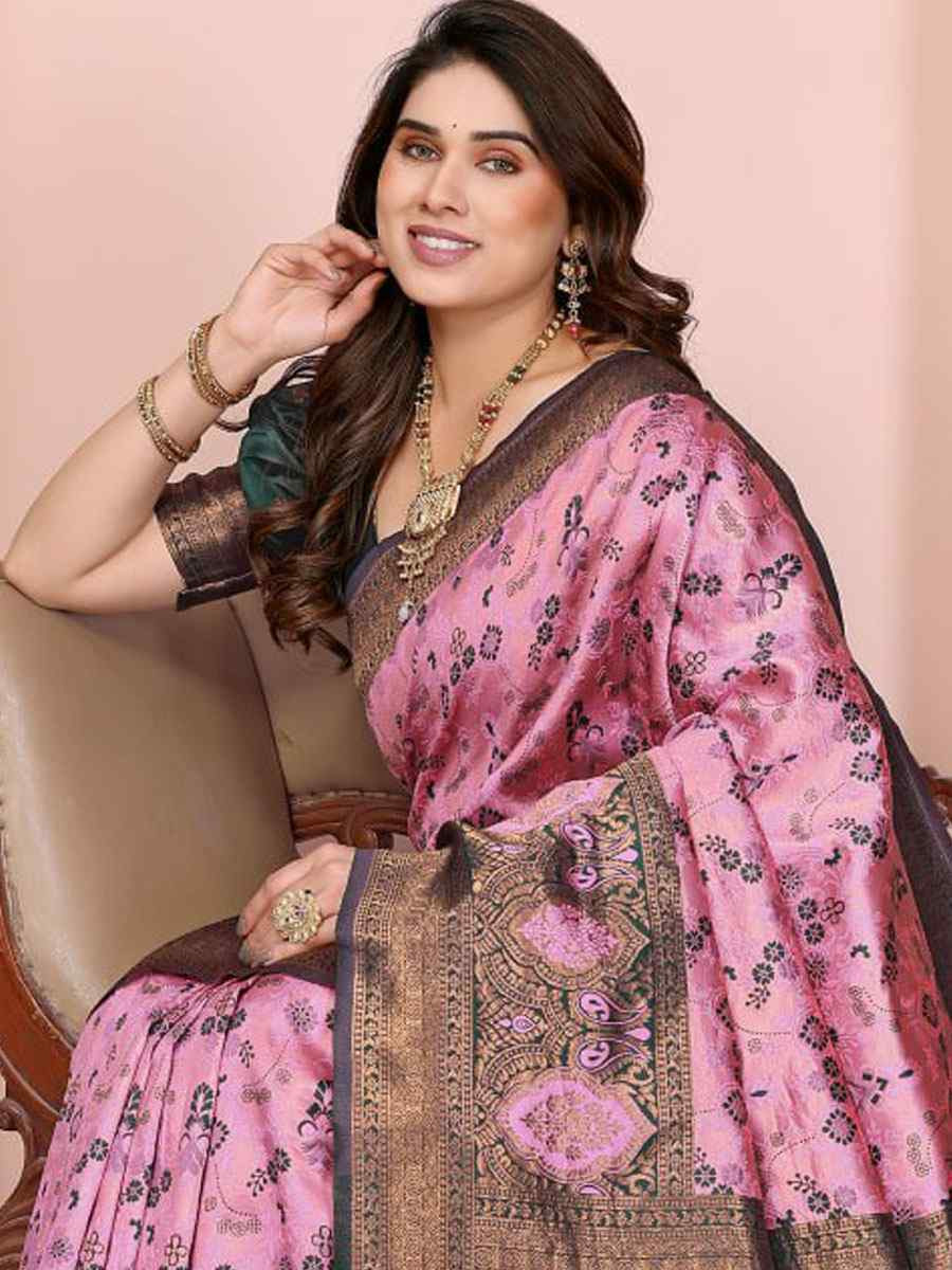 Multi Banarasi Silk Handwoven Traditional Bridal Reception Festival Wedding Fancy Heavy Border Saree