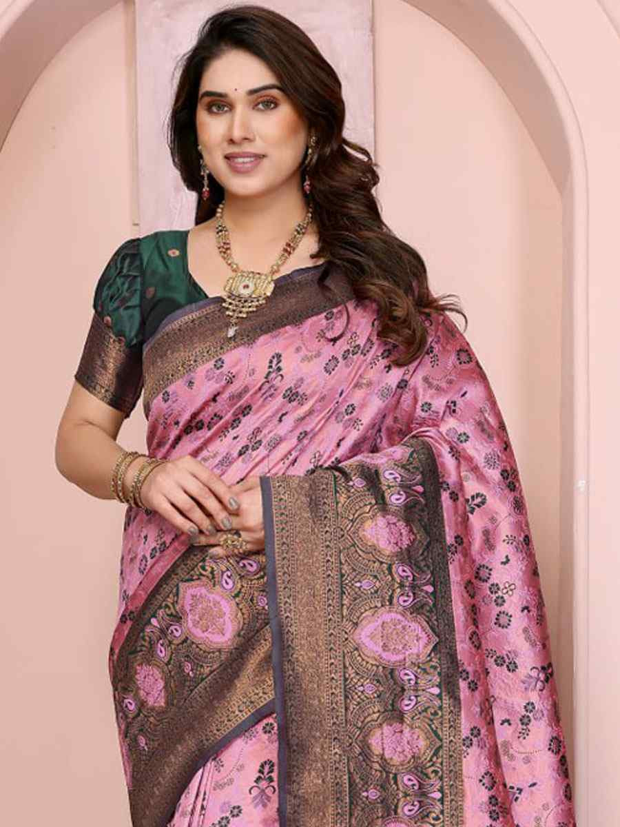 Multi Banarasi Silk Handwoven Traditional Bridal Reception Festival Wedding Fancy Heavy Border Saree