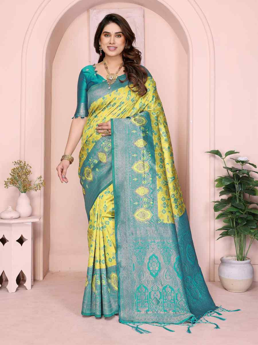 Multi Banarasi Silk Handwoven Traditional Bridal Reception Festival Wedding Fancy Heavy Border Saree