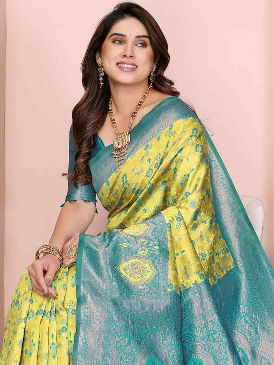 Multi Banarasi Silk Handwoven Traditional Bridal Reception Festival Wedding Fancy Heavy Border Saree