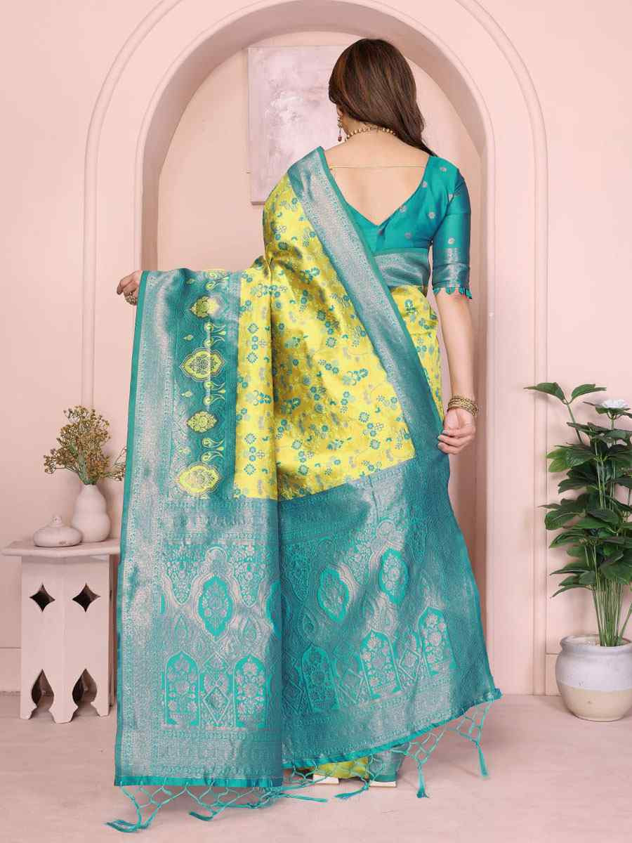 Multi Banarasi Silk Handwoven Traditional Bridal Reception Festival Wedding Fancy Heavy Border Saree