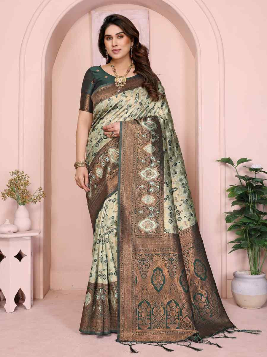 Multi Banarasi Silk Handwoven Traditional Bridal Reception Festival Wedding Fancy Heavy Border Saree