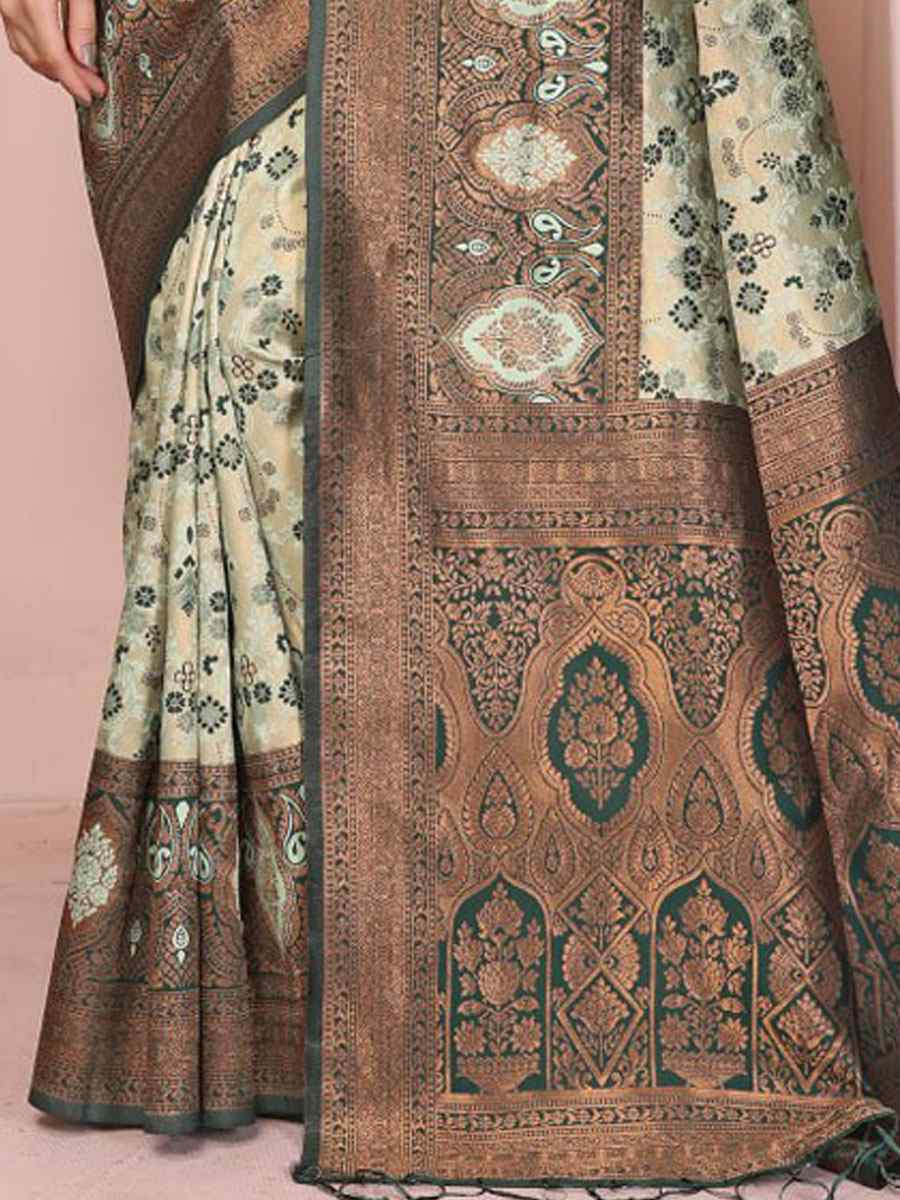 Multi Banarasi Silk Handwoven Traditional Bridal Reception Festival Wedding Fancy Heavy Border Saree