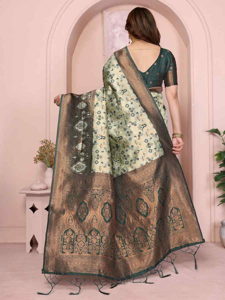 Multi Banarasi Silk Handwoven Traditional Bridal Reception Festival Wedding Fancy Heavy Border Saree
