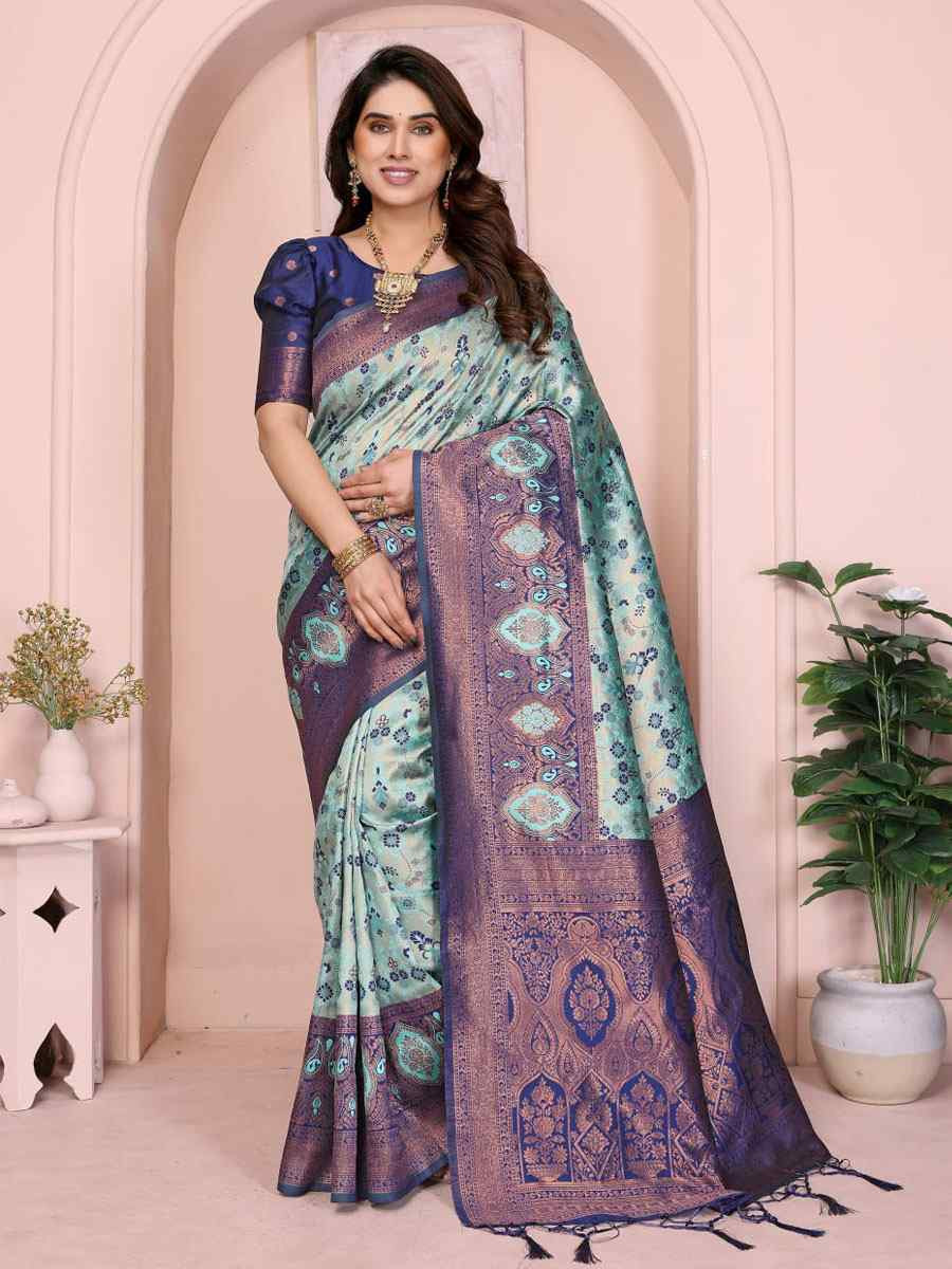 Multi Banarasi Silk Handwoven Traditional Bridal Reception Festival Wedding Fancy Heavy Border Saree