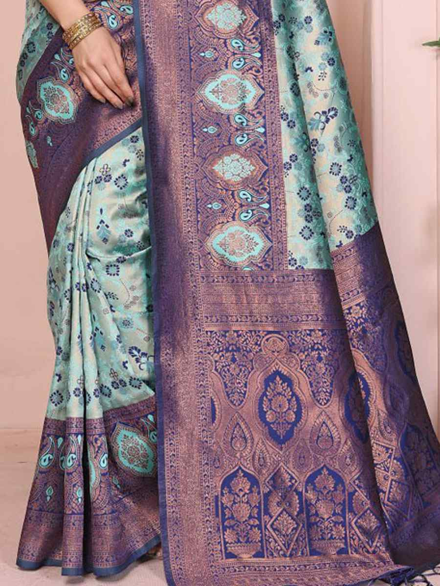 Multi Banarasi Silk Handwoven Traditional Bridal Reception Festival Wedding Fancy Heavy Border Saree