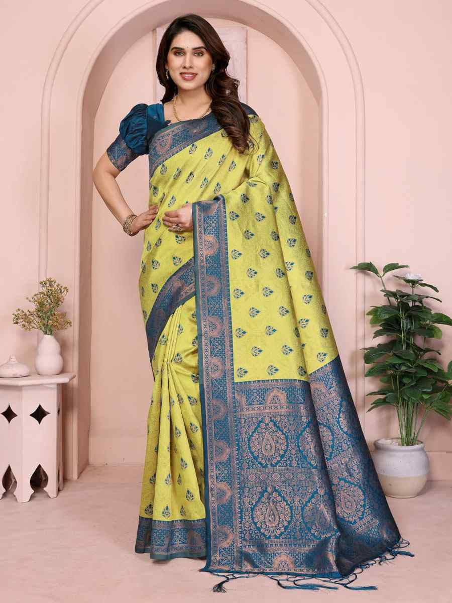 Multi Banarasi Silk Handwoven Traditional Bridal Reception Festival Wedding Fancy Heavy Border Saree