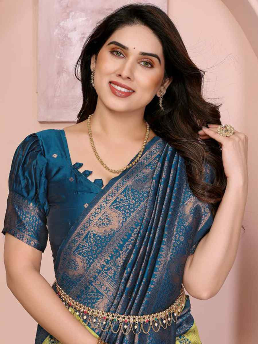 Multi Banarasi Silk Handwoven Traditional Bridal Reception Festival Wedding Fancy Heavy Border Saree