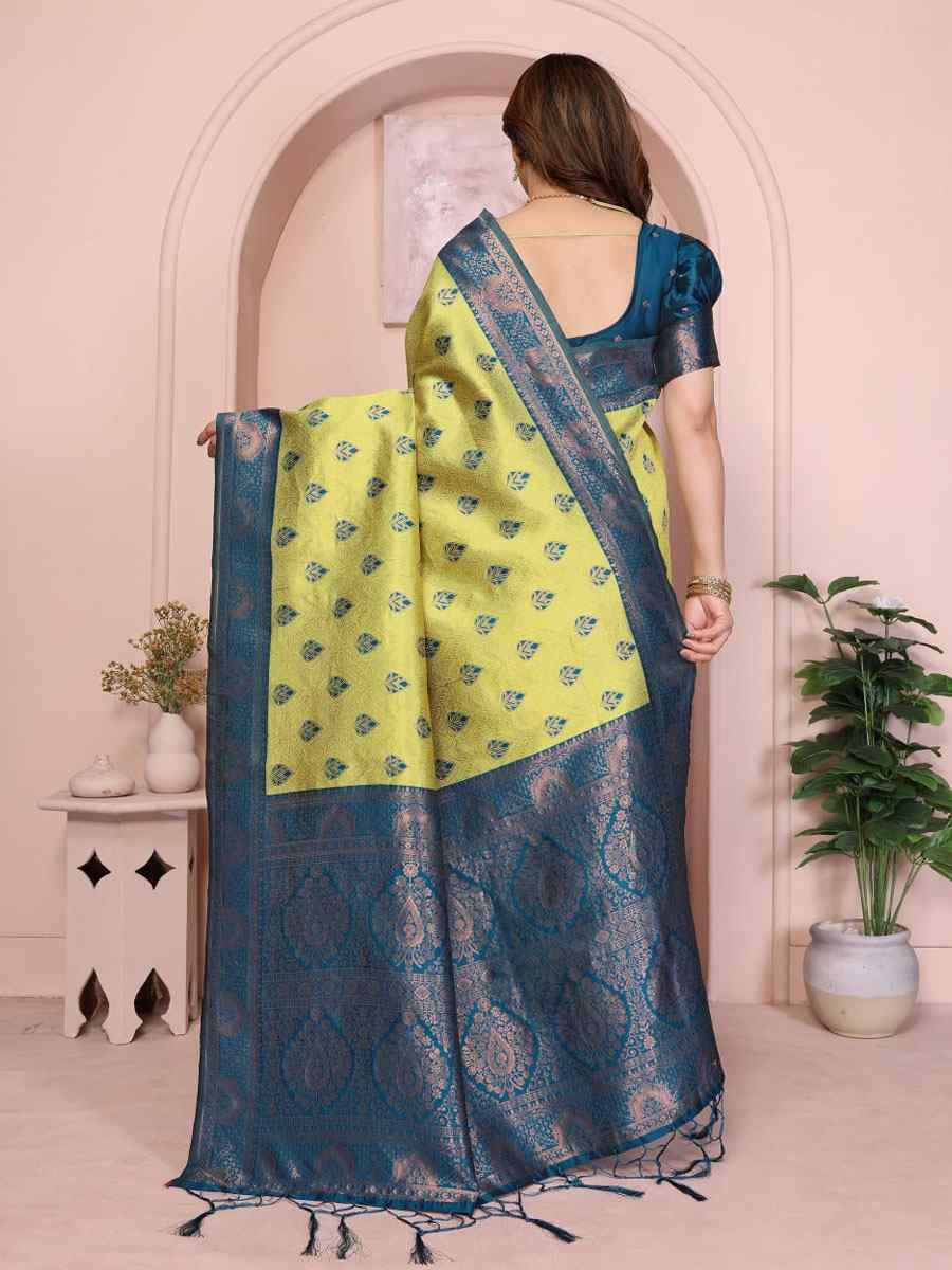 Multi Banarasi Silk Handwoven Traditional Bridal Reception Festival Wedding Fancy Heavy Border Saree