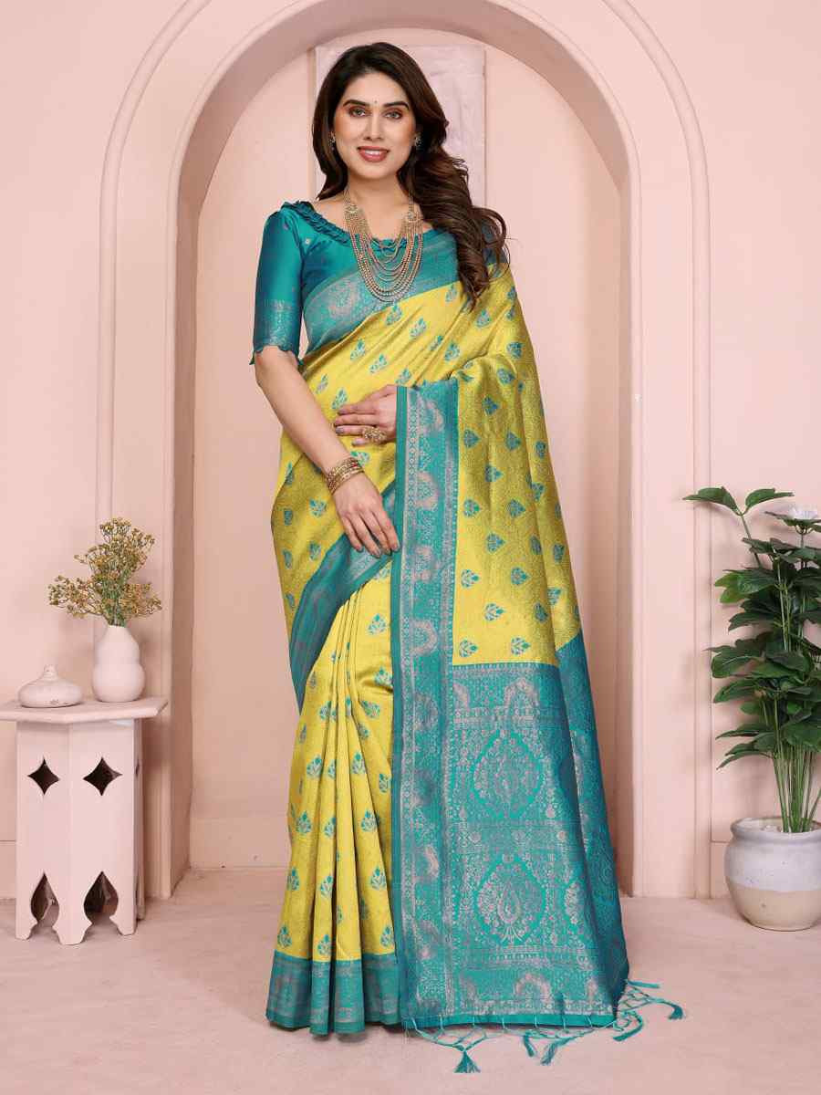 Multi Banarasi Silk Handwoven Traditional Bridal Reception Festival Wedding Fancy Heavy Border Saree