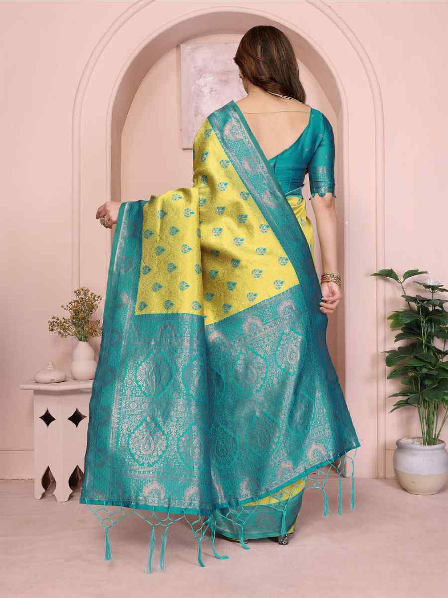 Multi Banarasi Silk Handwoven Traditional Bridal Reception Festival Wedding Fancy Heavy Border Saree
