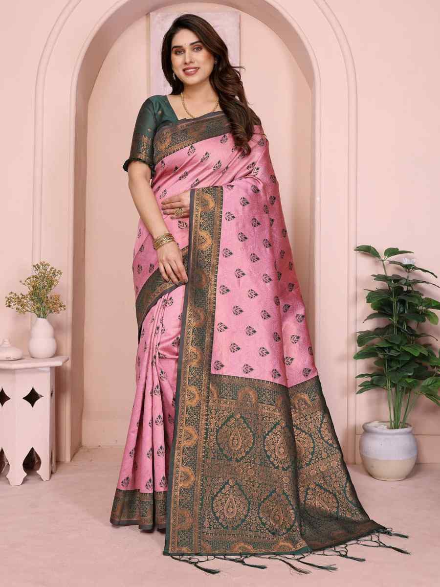 Multi Banarasi Silk Handwoven Traditional Bridal Reception Festival Wedding Fancy Heavy Border Saree