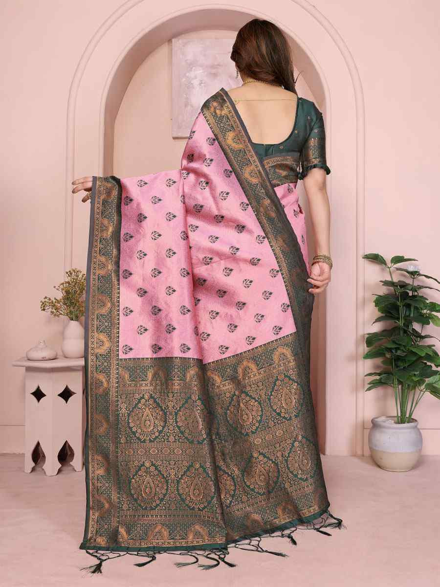 Multi Banarasi Silk Handwoven Traditional Bridal Reception Festival Wedding Fancy Heavy Border Saree