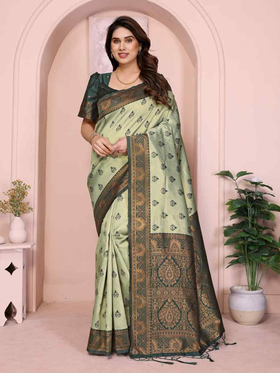 Multi Banarasi Silk Handwoven Traditional Bridal Reception Festival Wedding Fancy Heavy Border Saree