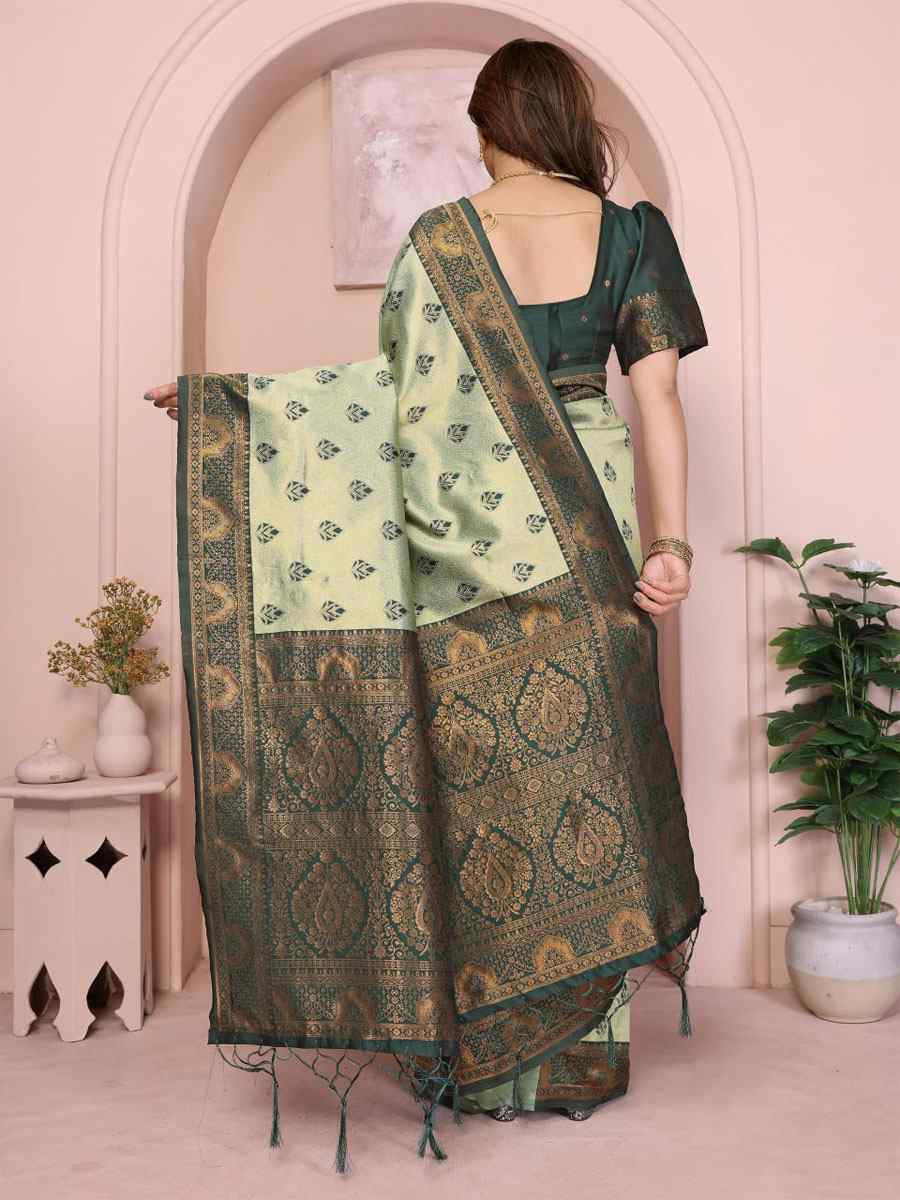 Multi Banarasi Silk Handwoven Traditional Bridal Reception Festival Wedding Fancy Heavy Border Saree