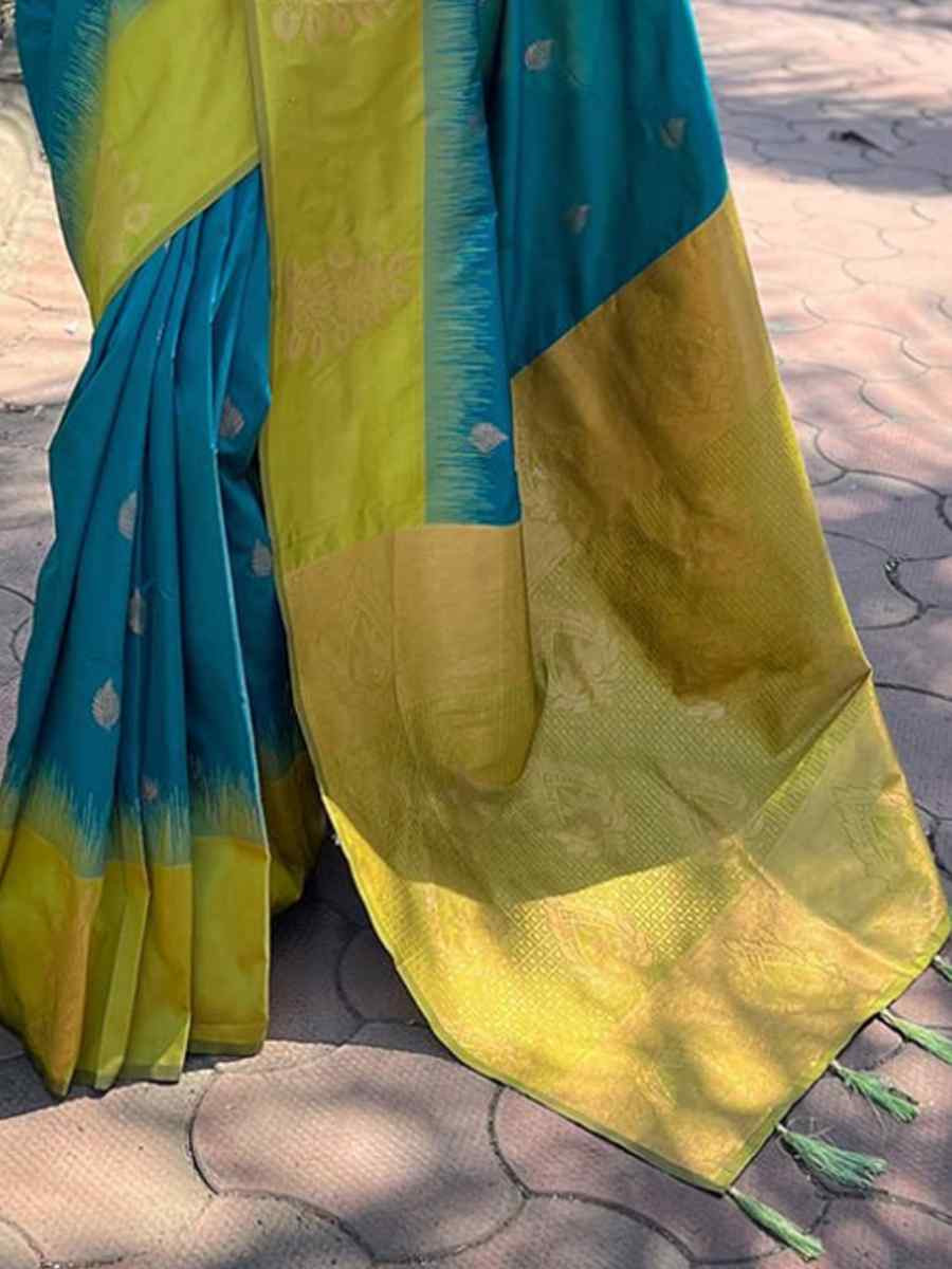 Multi Banarasi Soft Silk Handwoven Festival Casual Heavy Border Saree