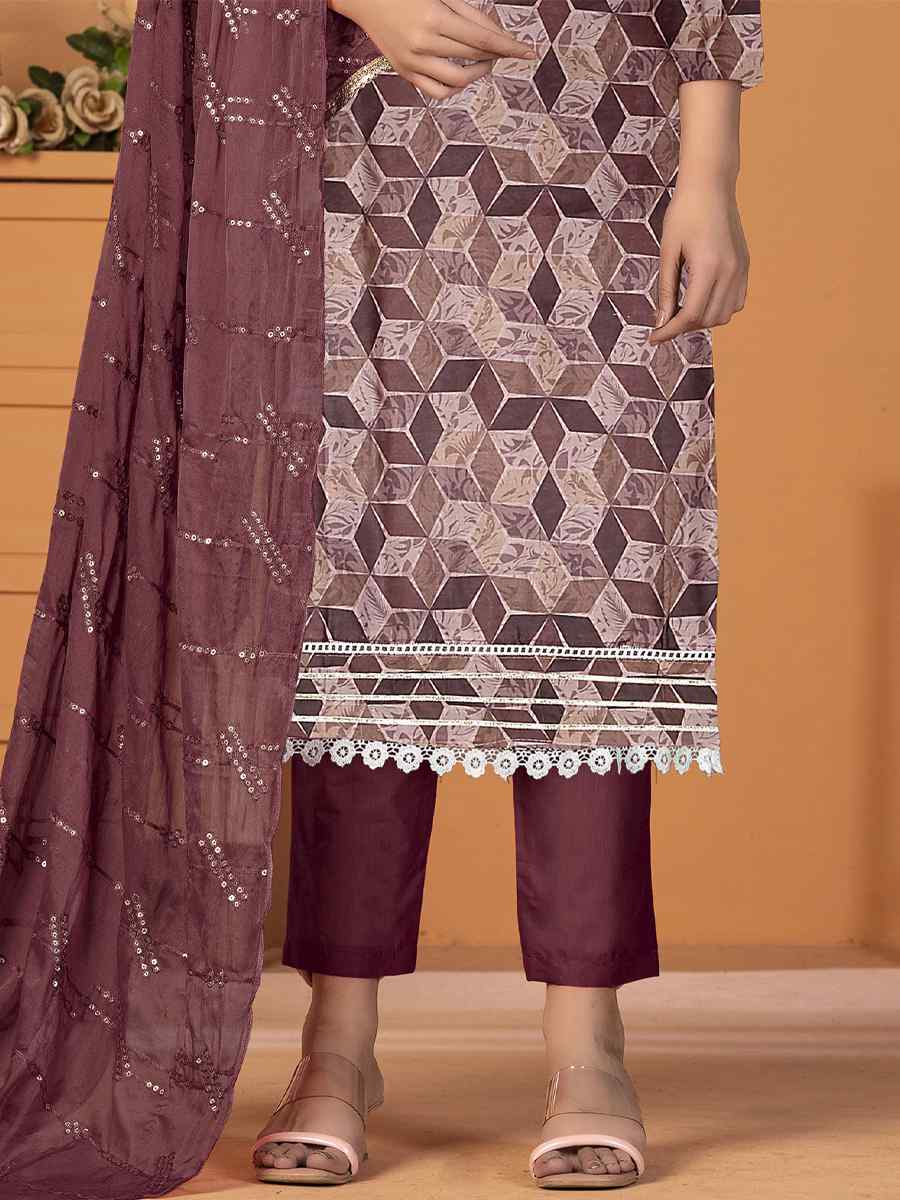 Multi Cambric Cotton Embroidered Casual Festival Pant Salwar Kameez