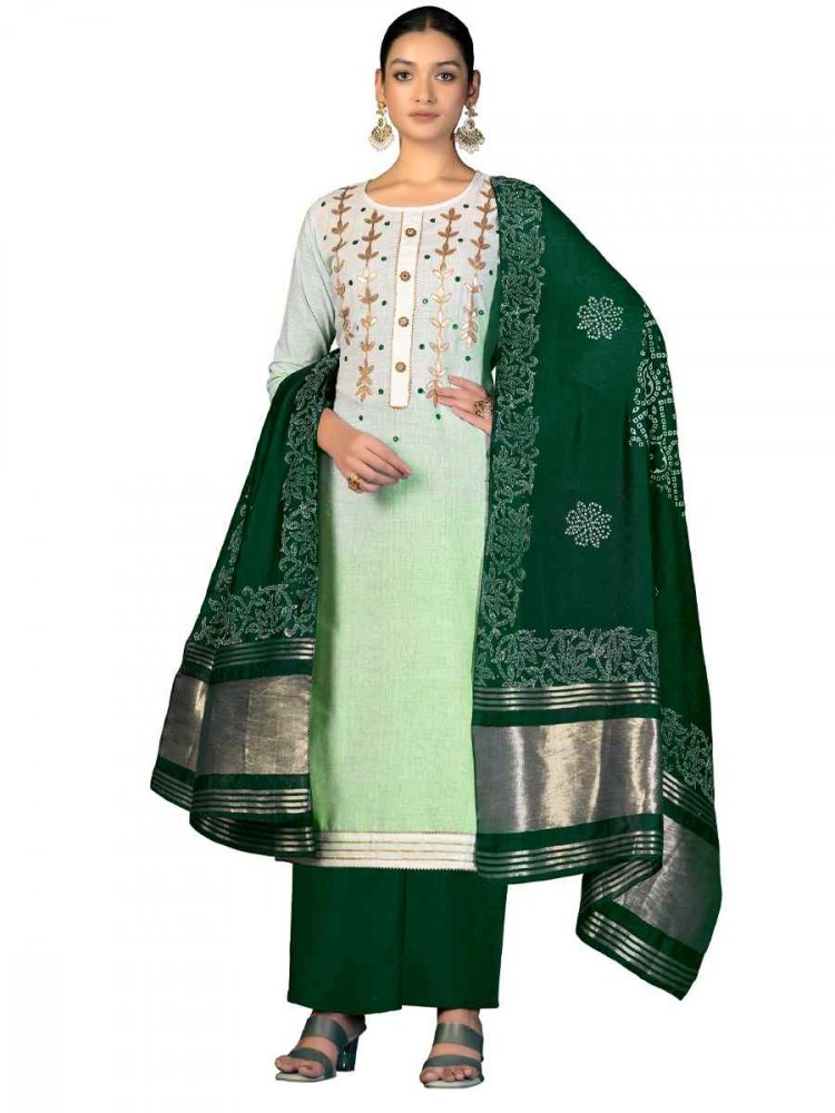 Multi Cambric Cotton Handwoven Casual Festival Pant Salwar Kameez