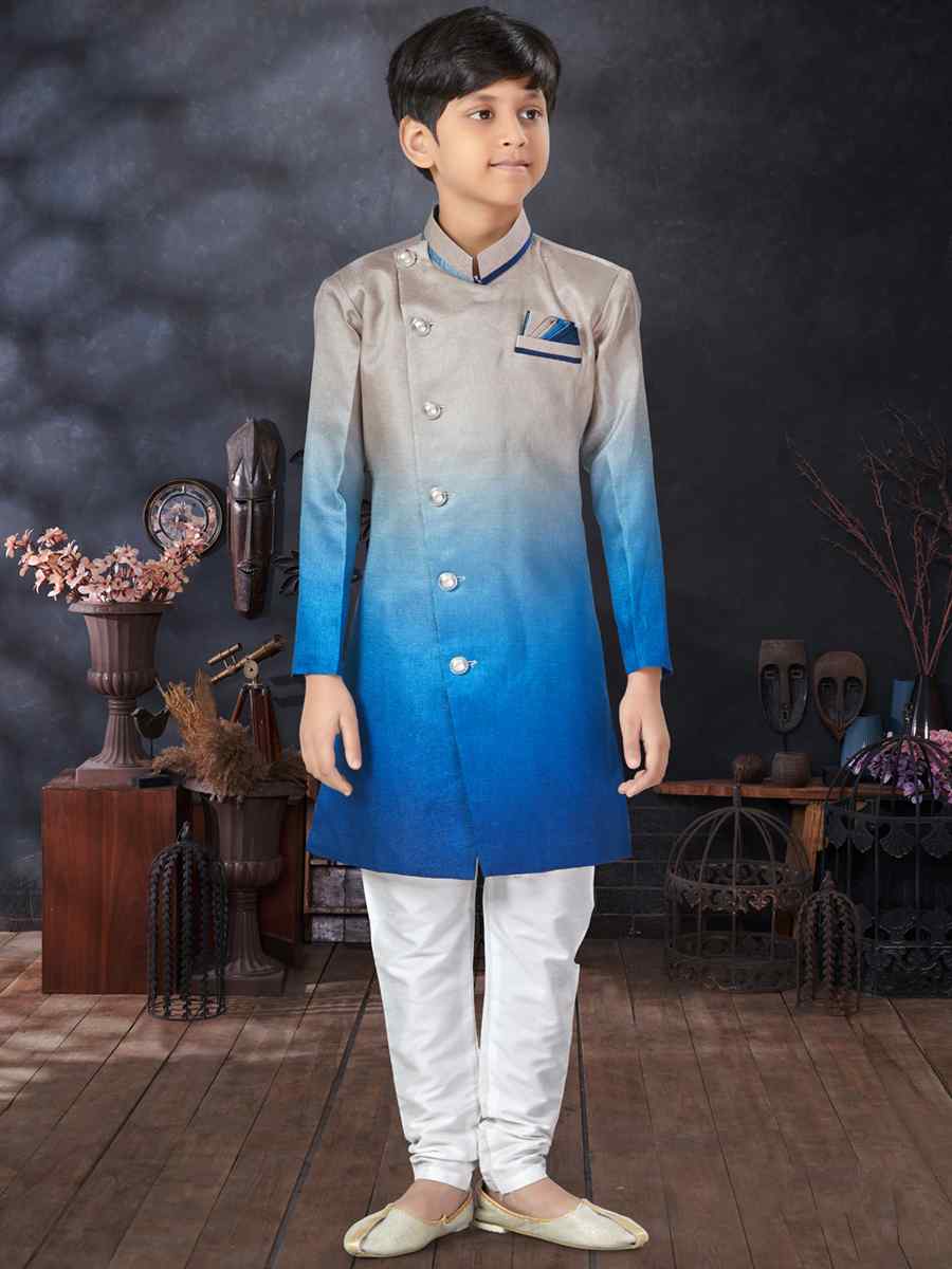 Multi Champion Silk Printed Traditional Party Kurta