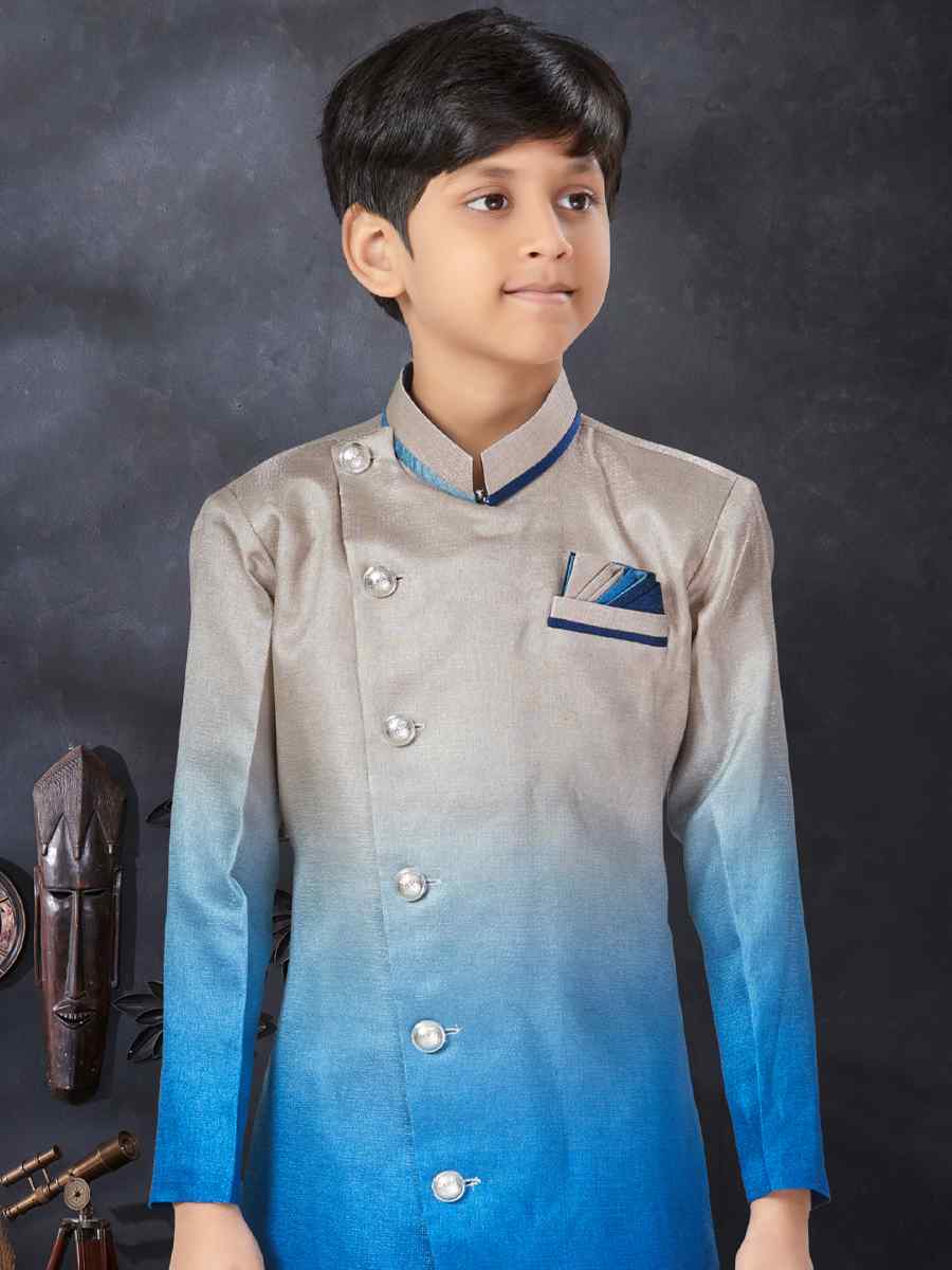 Multi Champion Silk Printed Traditional Party Kurta