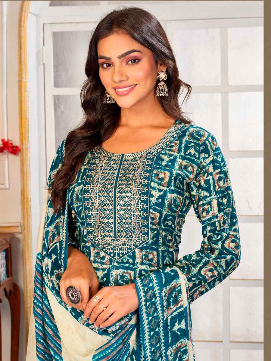 Multi Chanderi Silk Printed Embroidery Party Wedding Festival Casual Ready Pant Salwar Kameez