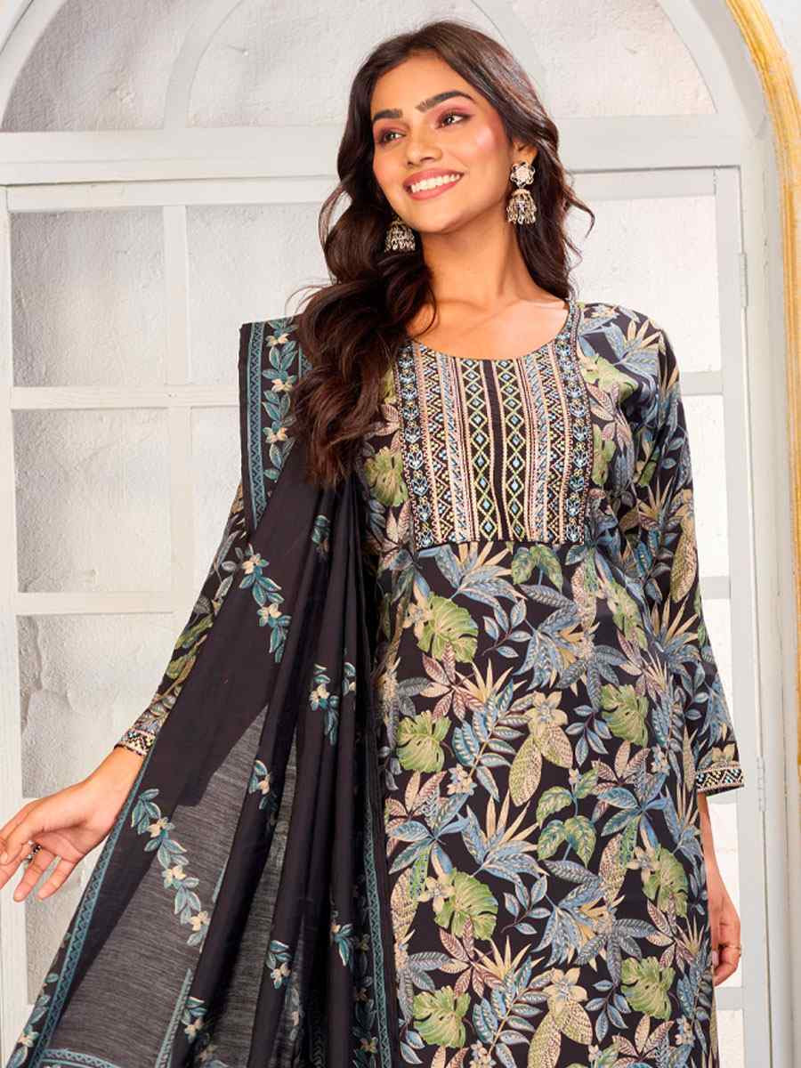 Multi Chanderi Silk Printed Embroidery Party Wedding Festival Casual Ready Pant Salwar Kameez