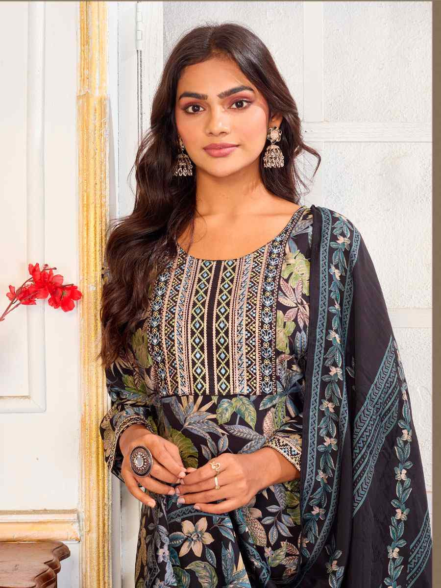 Multi Chanderi Silk Printed Embroidery Party Wedding Festival Casual Ready Pant Salwar Kameez