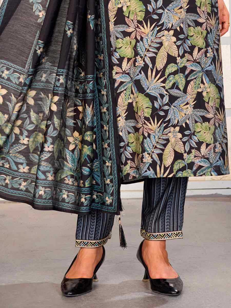 Multi Chanderi Silk Printed Embroidery Party Wedding Festival Casual Ready Pant Salwar Kameez