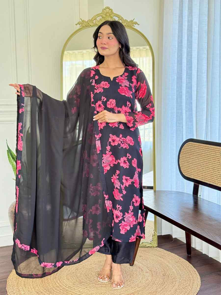 Multi Chanderi Silk Printed Party Wedding Festival Casual Ready Pant Salwar Kameez