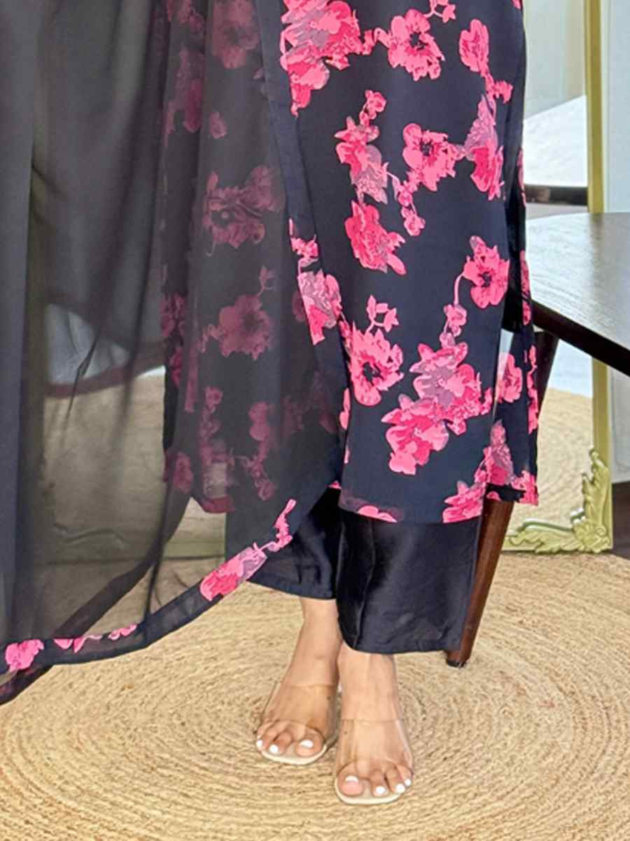 Multi Chanderi Silk Printed Party Wedding Festival Casual Ready Pant Salwar Kameez