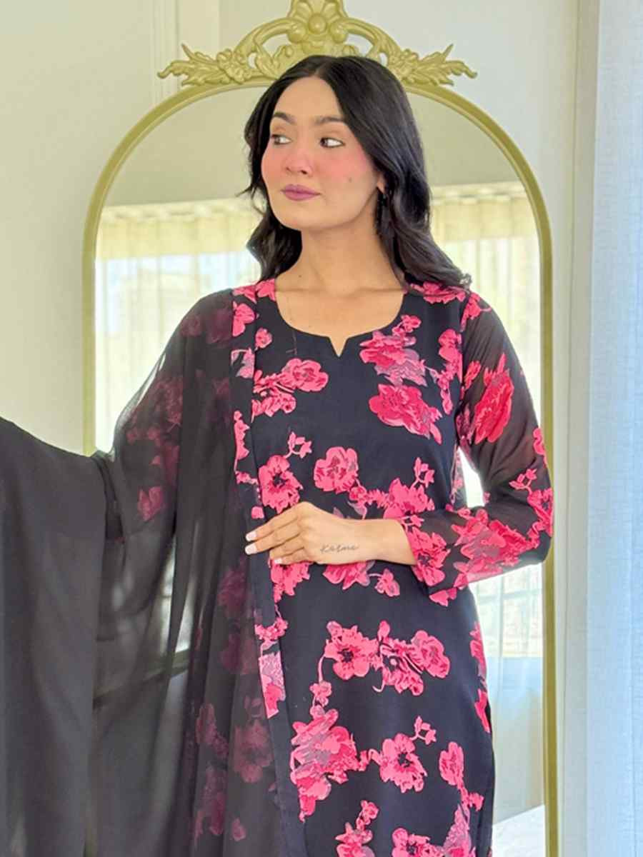 Multi Chanderi Silk Printed Party Wedding Festival Casual Ready Pant Salwar Kameez