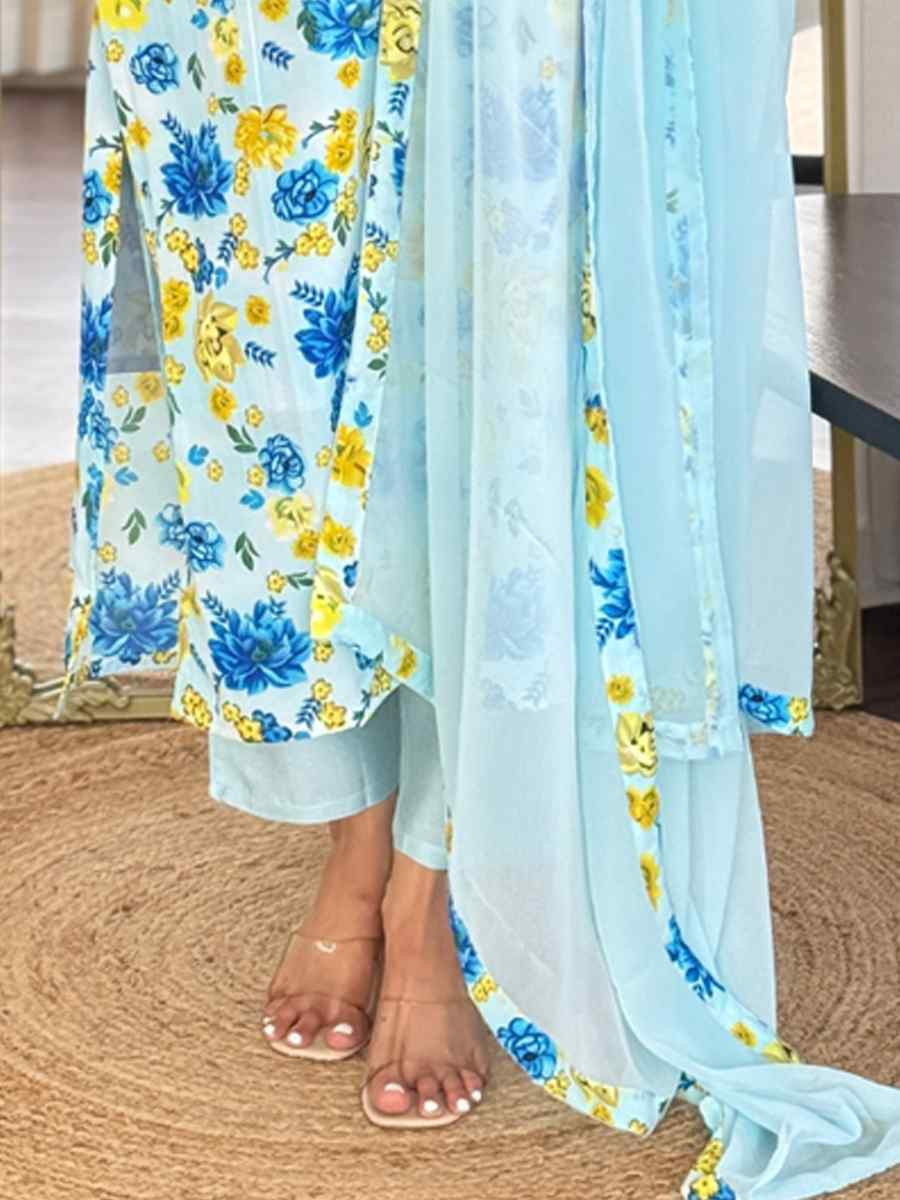 Multi Chanderi Silk Printed Party Wedding Festival Casual Ready Pant Salwar Kameez