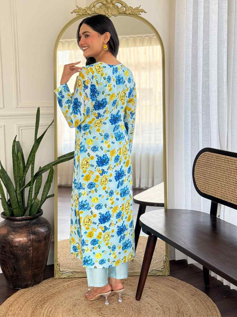 Multi Chanderi Silk Printed Party Wedding Festival Casual Ready Pant Salwar Kameez