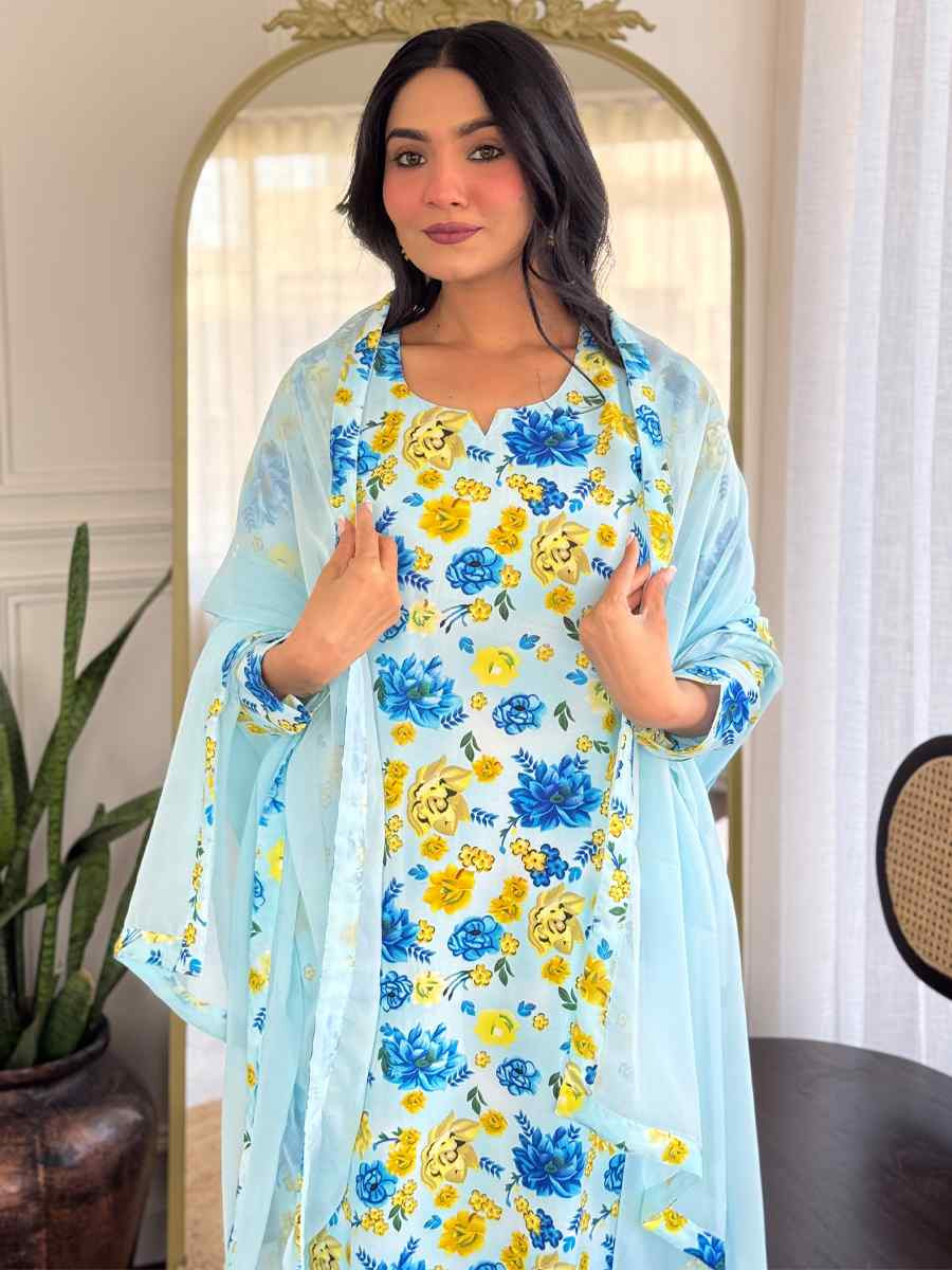 Multi Chanderi Silk Printed Party Wedding Festival Casual Ready Pant Salwar Kameez