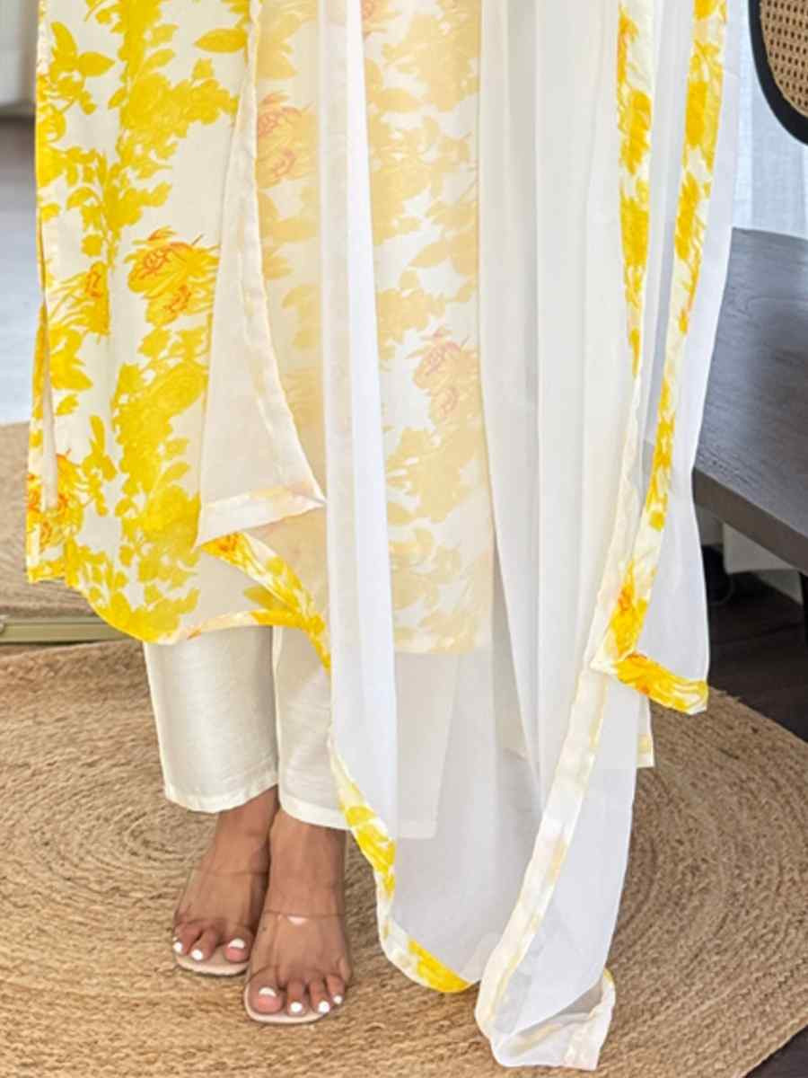 Multi Chanderi Silk Printed Party Wedding Festival Casual Ready Pant Salwar Kameez