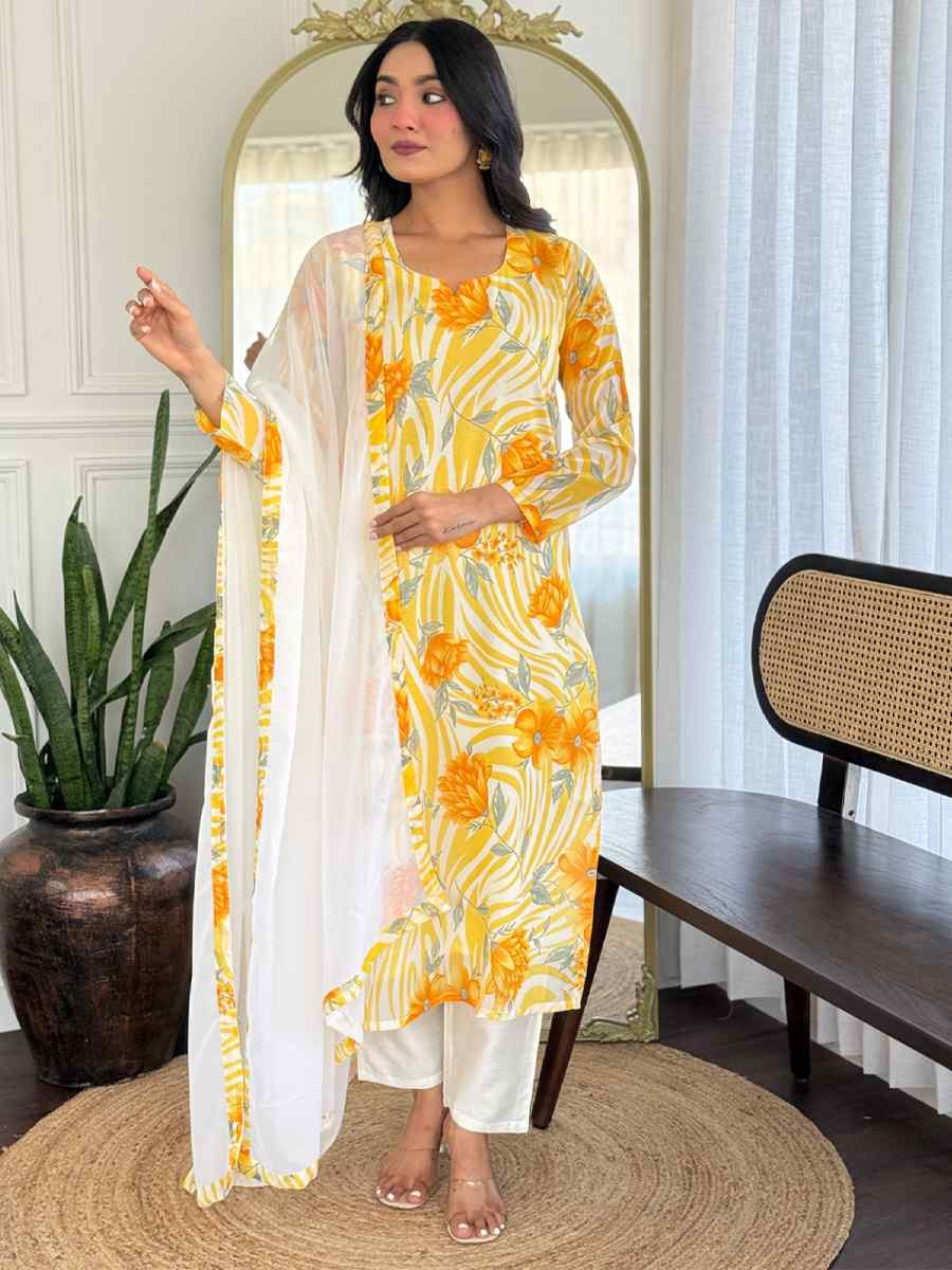 Multi Chanderi Silk Printed Party Wedding Festival Casual Ready Pant Salwar Kameez