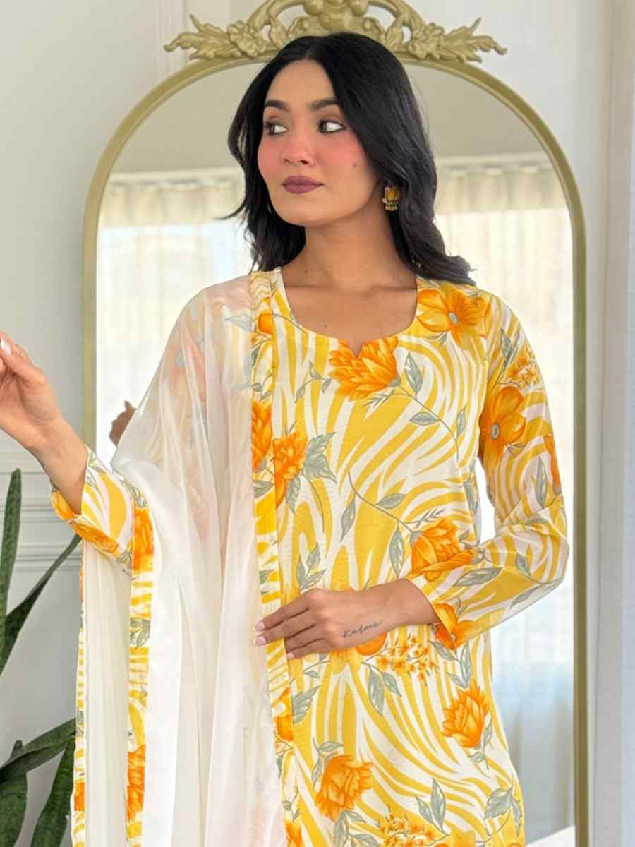 Multi Chanderi Silk Printed Party Wedding Festival Casual Ready Pant Salwar Kameez