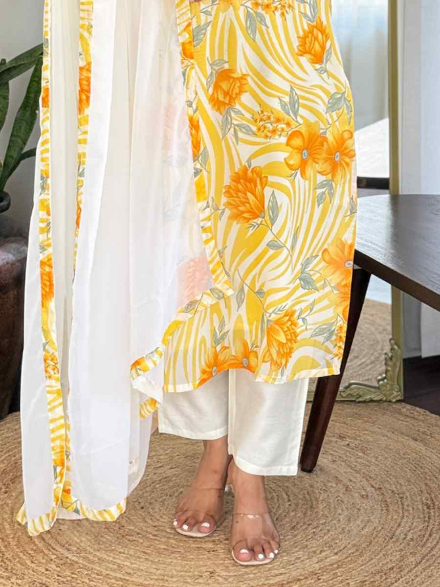 Multi Chanderi Silk Printed Party Wedding Festival Casual Ready Pant Salwar Kameez