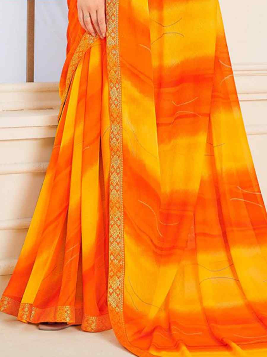 Multi Chiffon Printed Festival Wedding Fancy Classic Style Sarees
