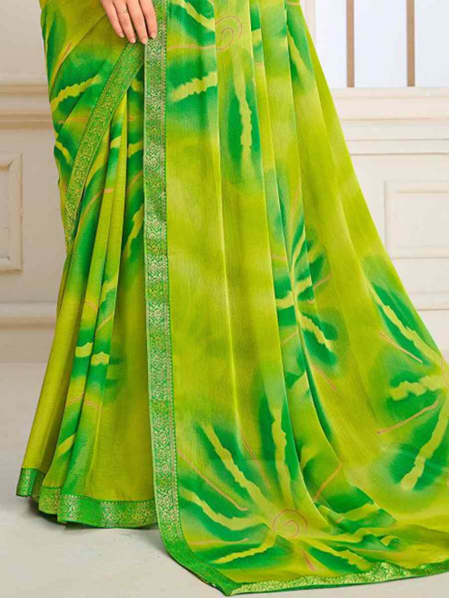 Multi Chiffon Printed Festival Wedding Fancy Classic Style Sarees