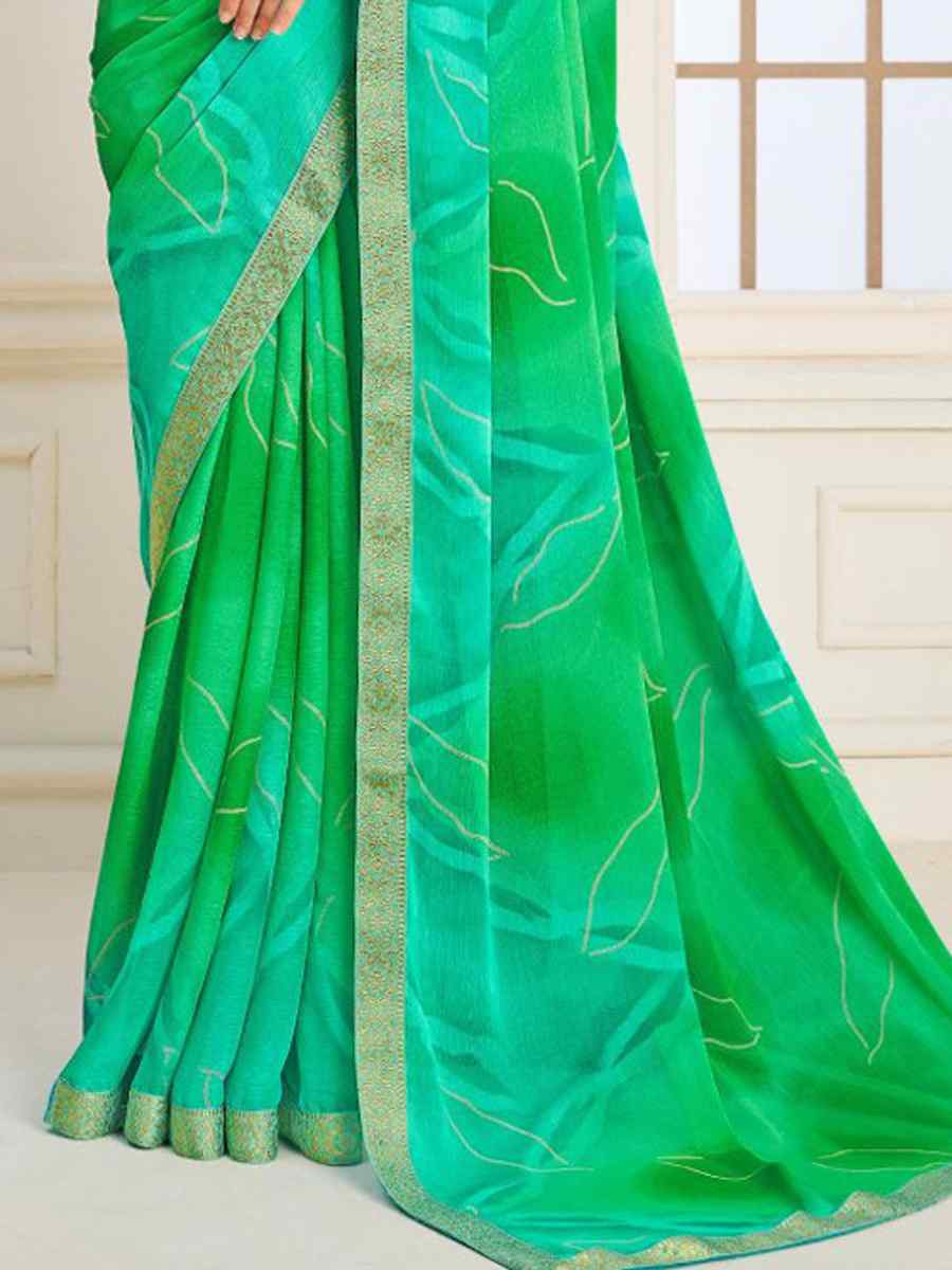 Multi Chiffon Printed Festival Wedding Fancy Classic Style Sarees