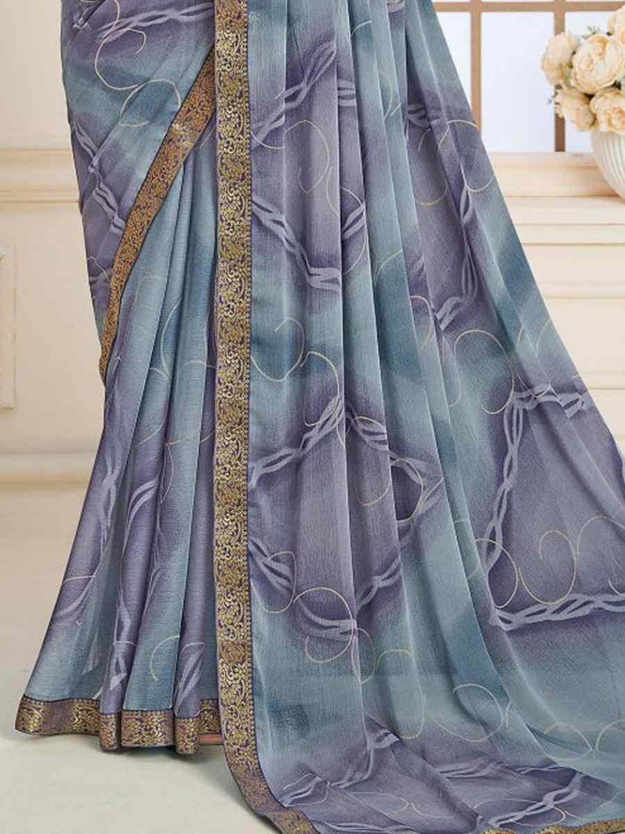Multi Chiffon Printed Festival Wedding Fancy Classic Style Sarees