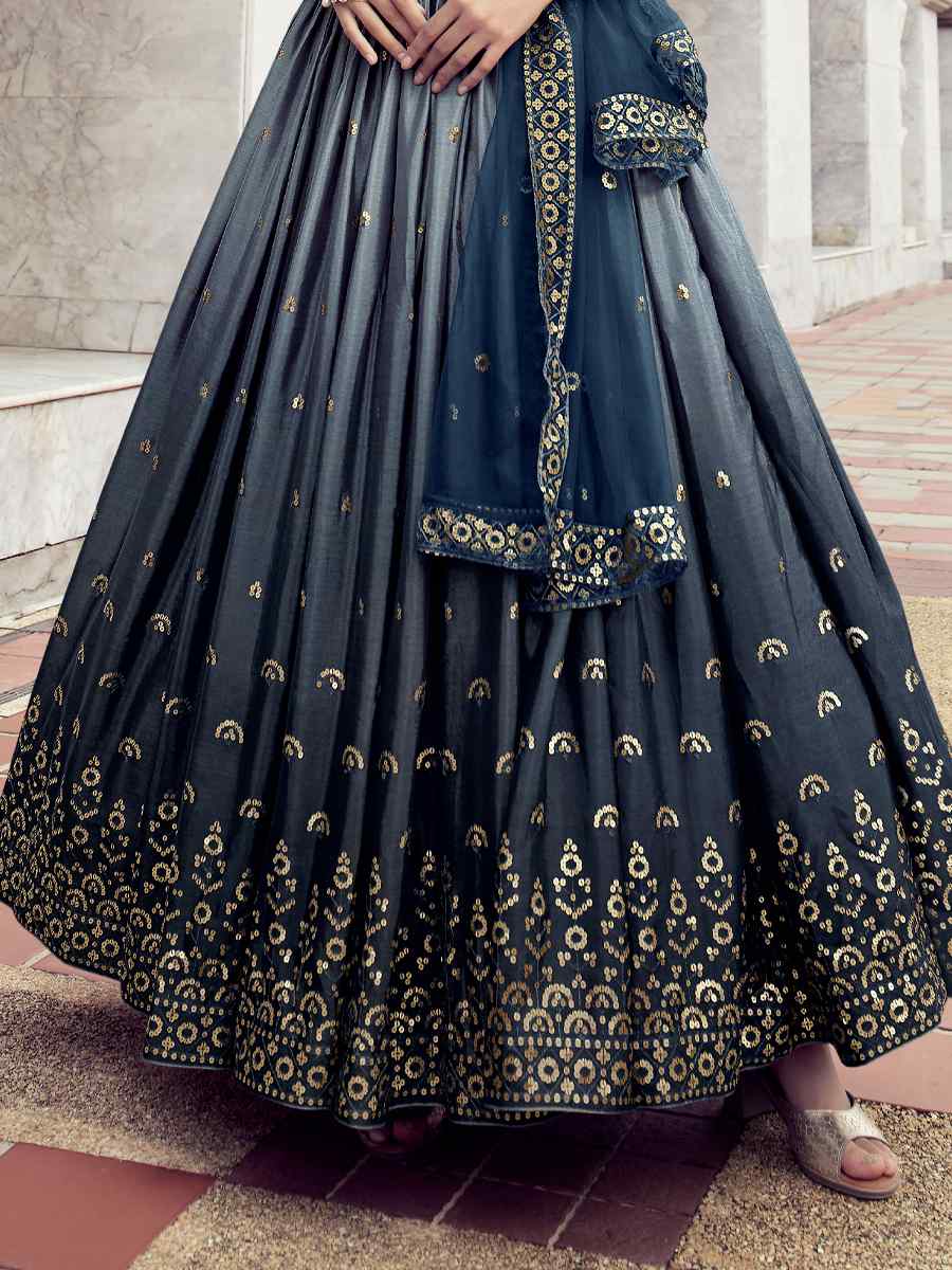 Multi Chinon Embroidered Festival Anarkali Salwar Kameez