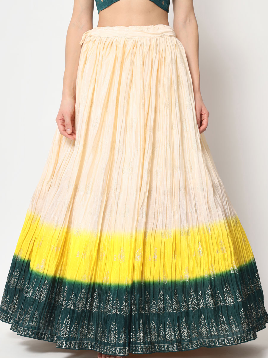 Multi Chinon Silk Embroidered Festival Party Wear Heavy Border Lehenga Choli