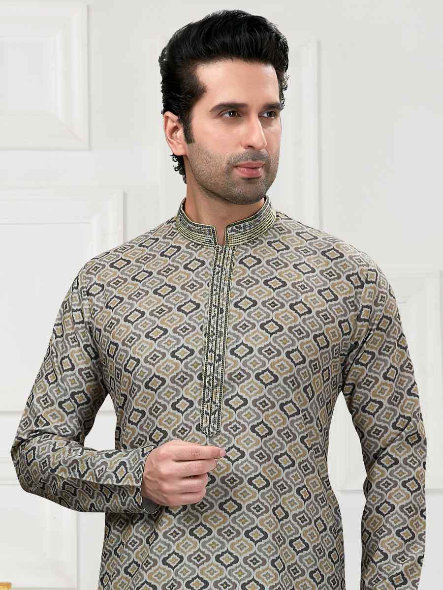 Multi Color Cotton Woven Festival Wedding Kurta