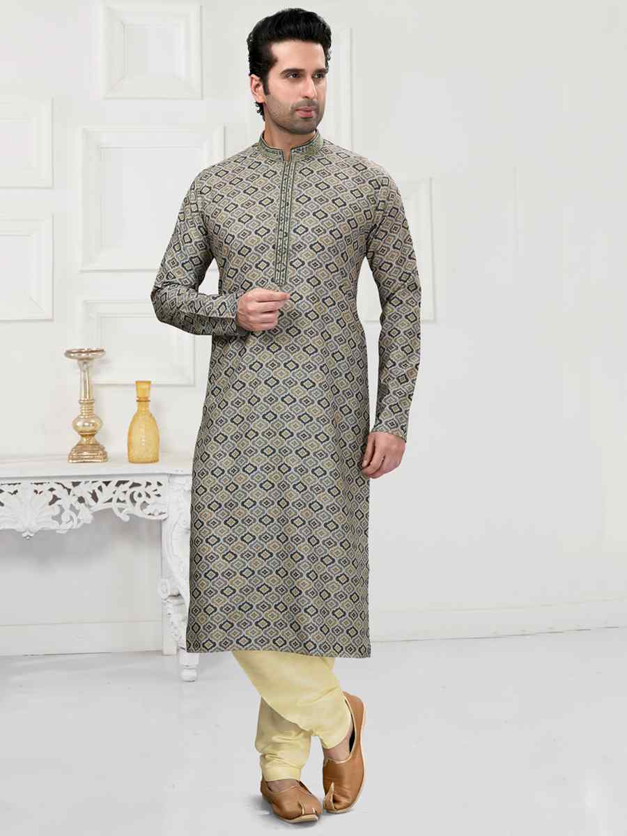 Multi Color Cotton Woven Festival Wedding Kurta