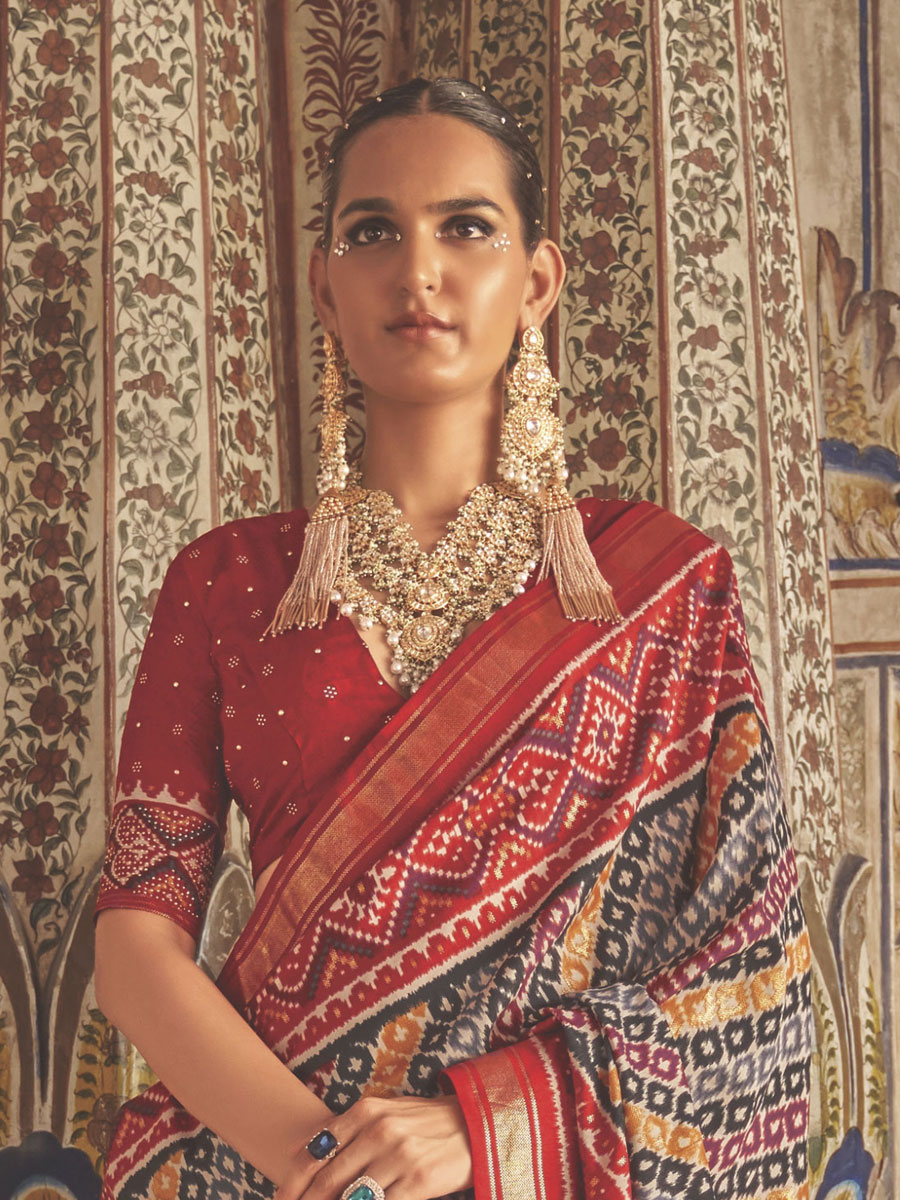 Multi Color Patola Silk Printed Festival Saree
