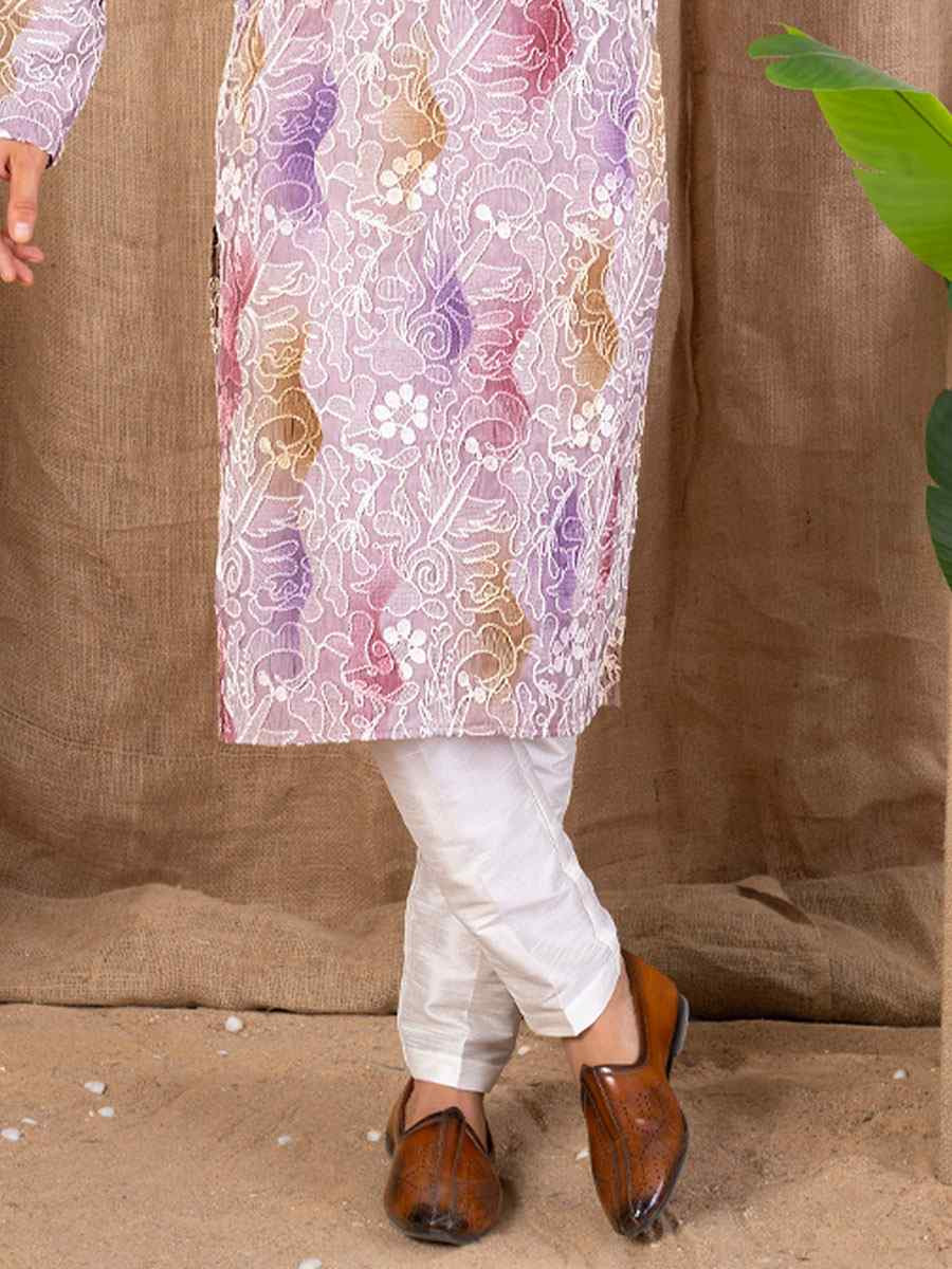 Multi Color Silk Embroidery Festival Wedding Party Mens Kurta