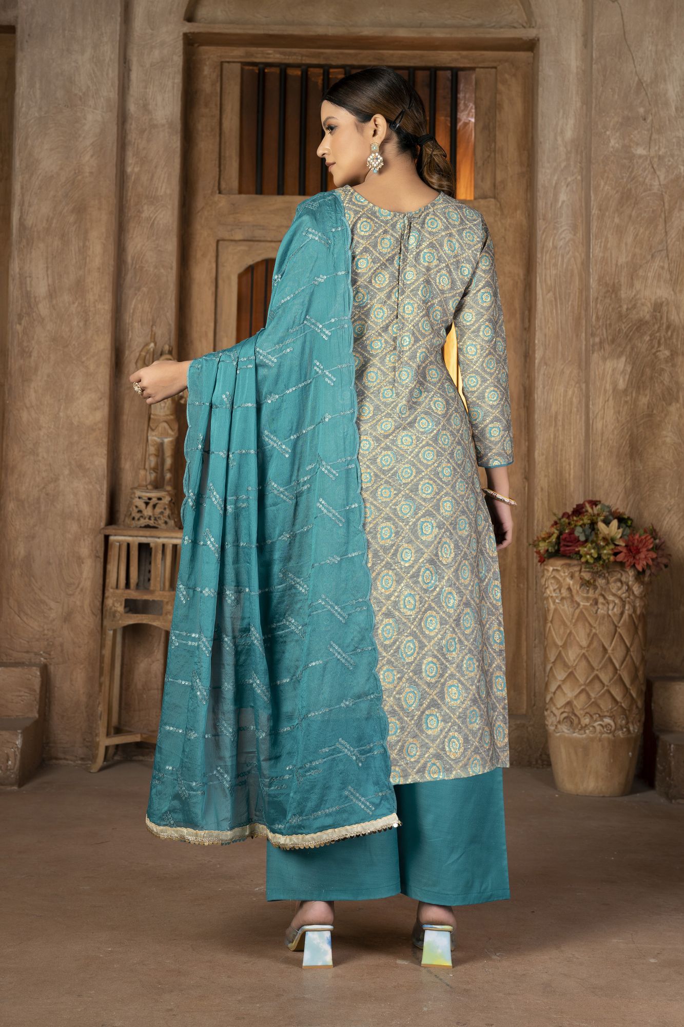 Multi-Colored Modal Cotton Printed Party Festival Pant Salwar Kameez